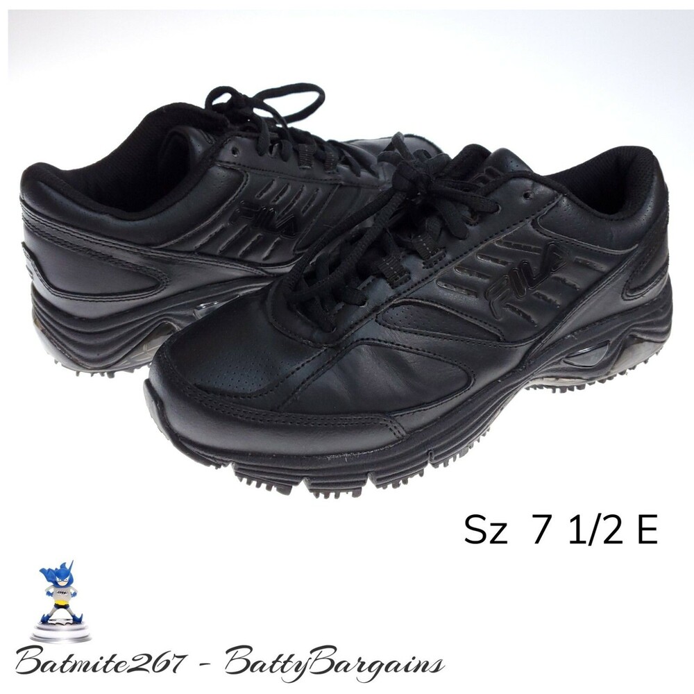 FILA V3 Black Dynamic Landing System Womens 7.5 EEE Running Work Shoes FREE SHIP